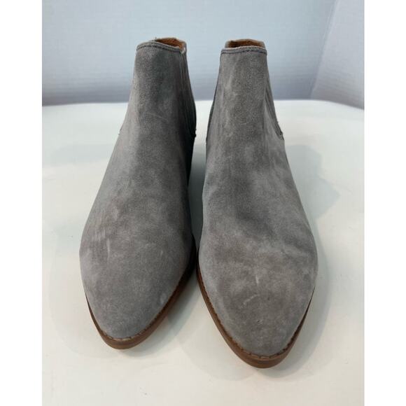 NEW Franco Sarto Women’s A-Seville Gray Suede Slip On Ankle Boots Block Heel 10 - Picture 2 of 8